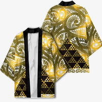 Matariki New Zealand Kimono NZ Niho Taniwha Maori New Year Yellow Galaxy LT14 - Polynesian Pride