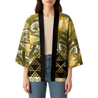 Matariki New Zealand Kimono NZ Niho Taniwha Maori New Year Yellow Galaxy LT14 - Polynesian Pride