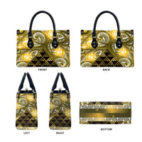 Matariki New Zealand Leather Bag NZ Niho Taniwha Maori New Year Yellow Galaxy