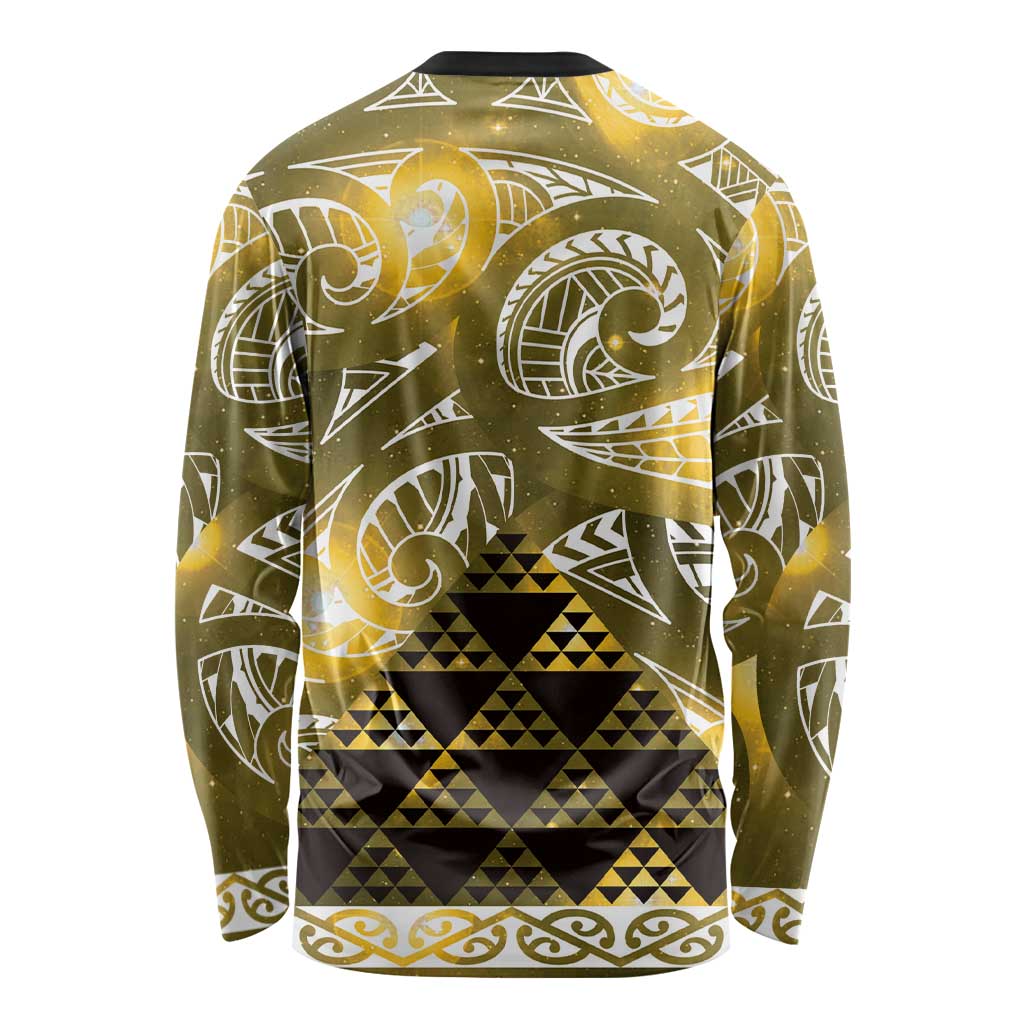 Matariki New Zealand Long Sleeve Shirt NZ Niho Taniwha Maori New Year Yellow Galaxy LT14 - Polynesian Pride