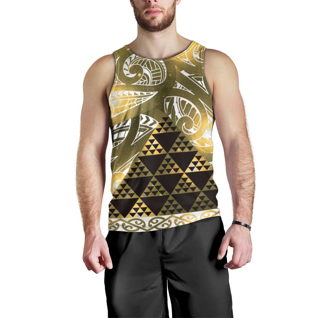 Matariki New Zealand Men Tank Top NZ Niho Taniwha Maori New Year Yellow Galaxy LT14 - Polynesian Pride