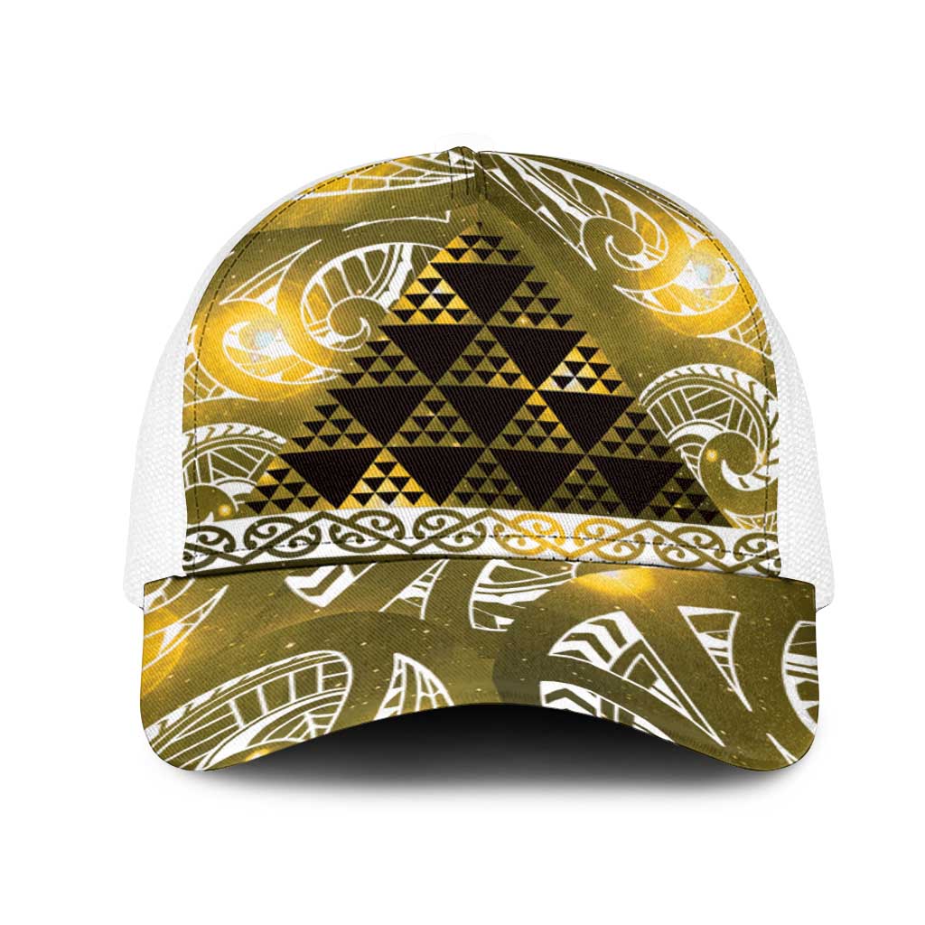 Matariki New Zealand Mesh Trucker Cap NZ Niho Taniwha Maori New Year Yellow Galaxy