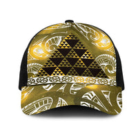 Matariki New Zealand Mesh Trucker Cap NZ Niho Taniwha Maori New Year Yellow Galaxy LT14 One Size Black Yellow - Polynesian Pride