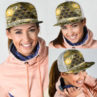 Matariki New Zealand Mesh Trucker Cap NZ Niho Taniwha Maori New Year Yellow Galaxy LT14 - Polynesian Pride
