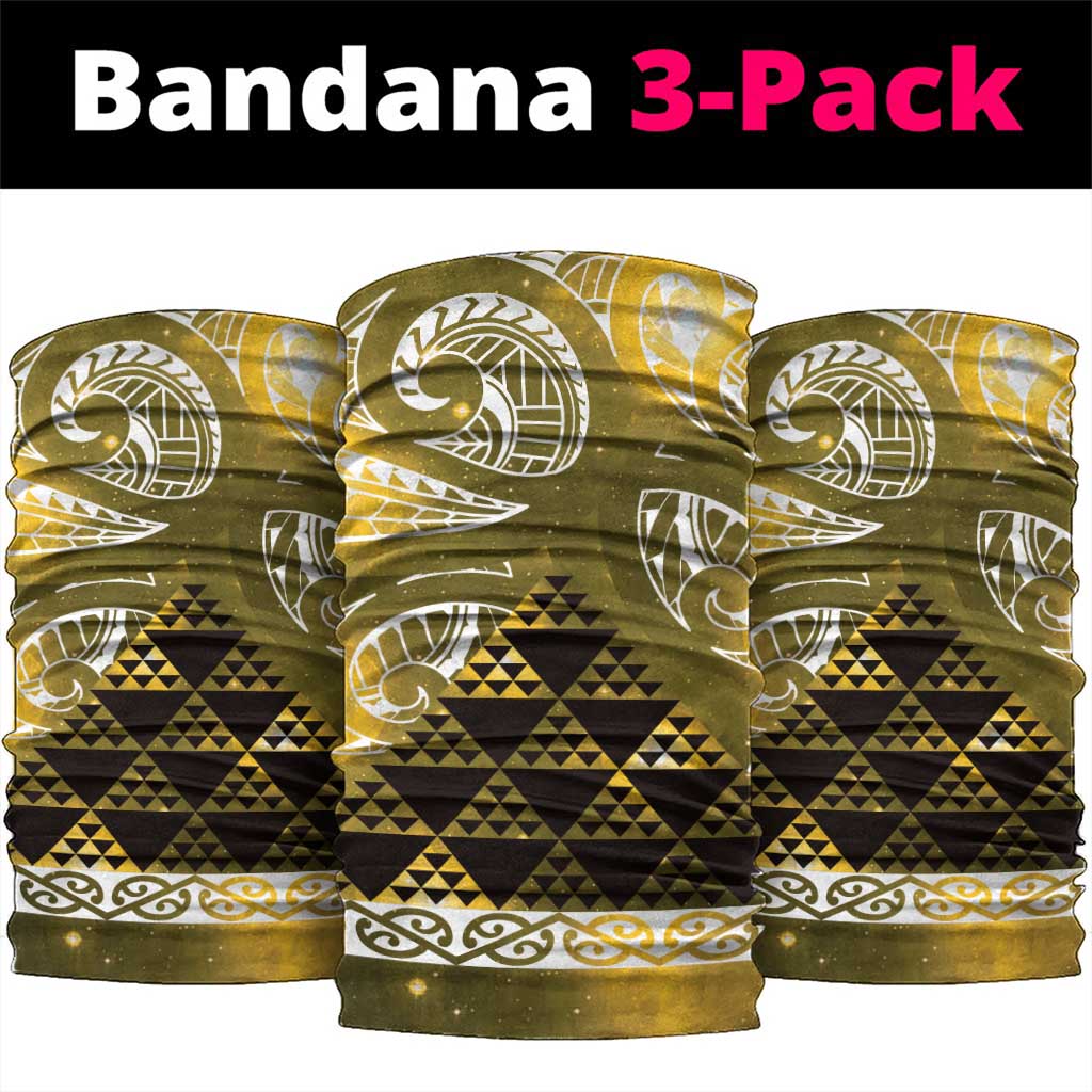 Matariki New Zealand Neck Gaiter NZ Niho Taniwha Maori New Year Yellow Galaxy LT14 package One Size: 25*50cm Yellow - Polynesian Pride