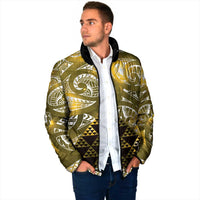 Matariki New Zealand Padded Jacket NZ Niho Taniwha Maori New Year Yellow Galaxy LT14 - Polynesian Pride