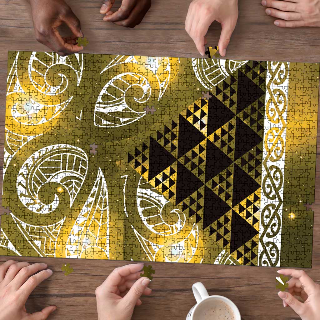 Matariki New Zealand Puzzle NZ Niho Taniwha Maori New Year Yellow Galaxy LT14 - Polynesian Pride