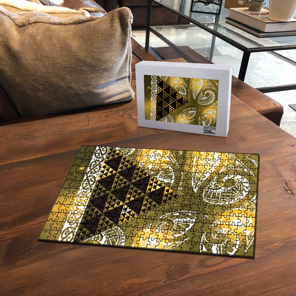 Matariki New Zealand Puzzle NZ Niho Taniwha Maori New Year Yellow Galaxy LT14 - Polynesian Pride