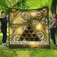 Matariki New Zealand Quilt NZ Niho Taniwha Maori New Year Yellow Galaxy LT14 - Polynesian Pride