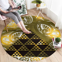 Matariki New Zealand Round Carpet NZ Niho Taniwha Maori New Year Yellow Galaxy LT14 - Polynesian Pride