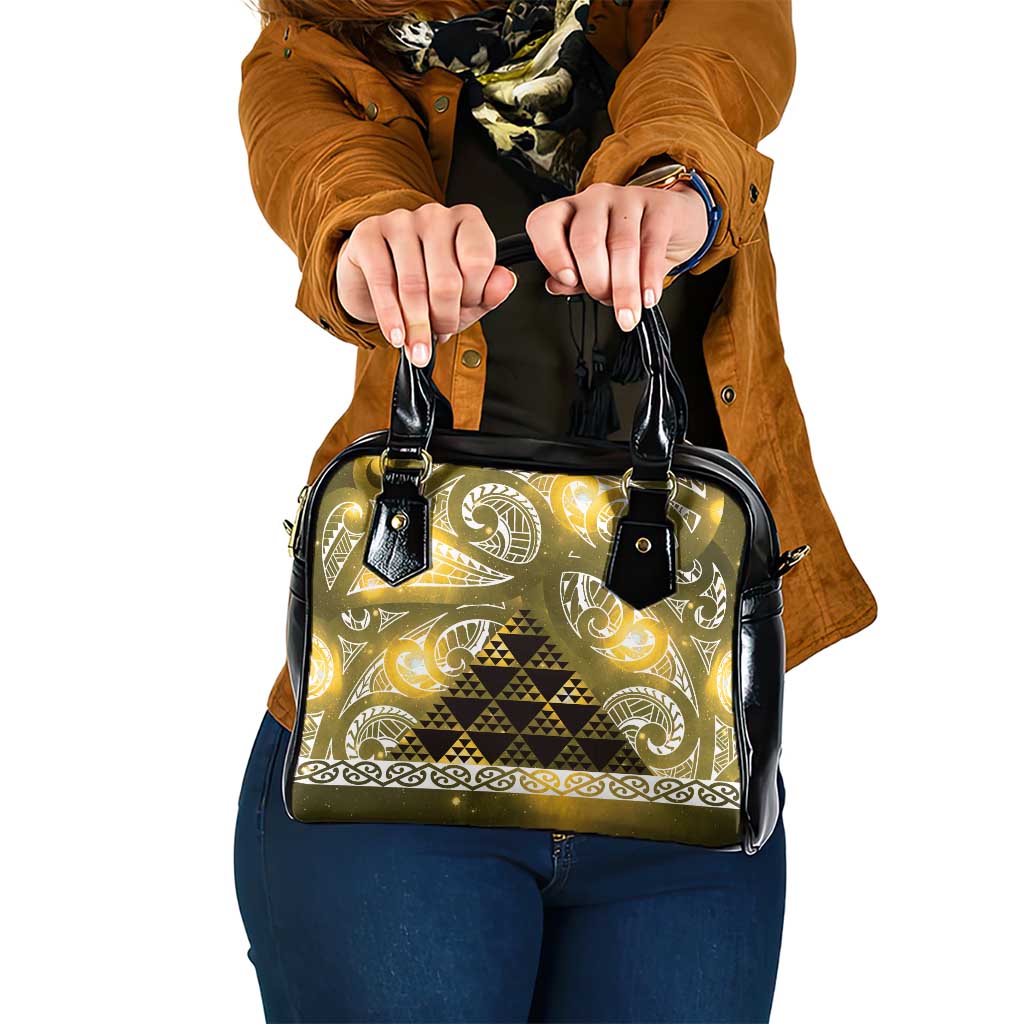 Matariki New Zealand Shoulder Handbag NZ Niho Taniwha Maori New Year Yellow Galaxy LT14 One Size Yellow - Polynesian Pride