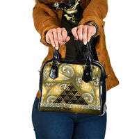 Matariki New Zealand Shoulder Handbag NZ Niho Taniwha Maori New Year Yellow Galaxy LT14 One Size Yellow - Polynesian Pride