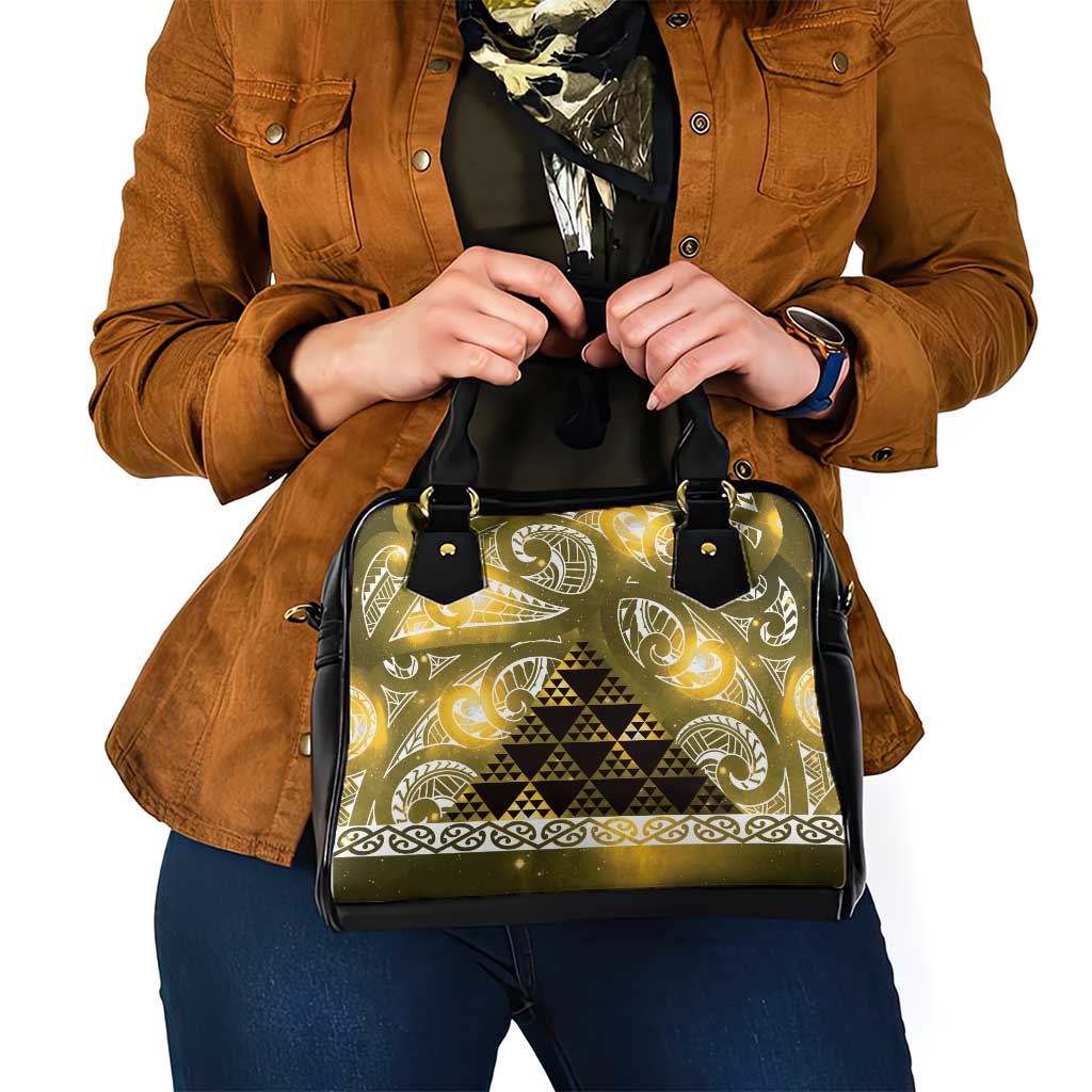 Matariki New Zealand Shoulder Handbag NZ Niho Taniwha Maori New Year Yellow Galaxy LT14 - Polynesian Pride