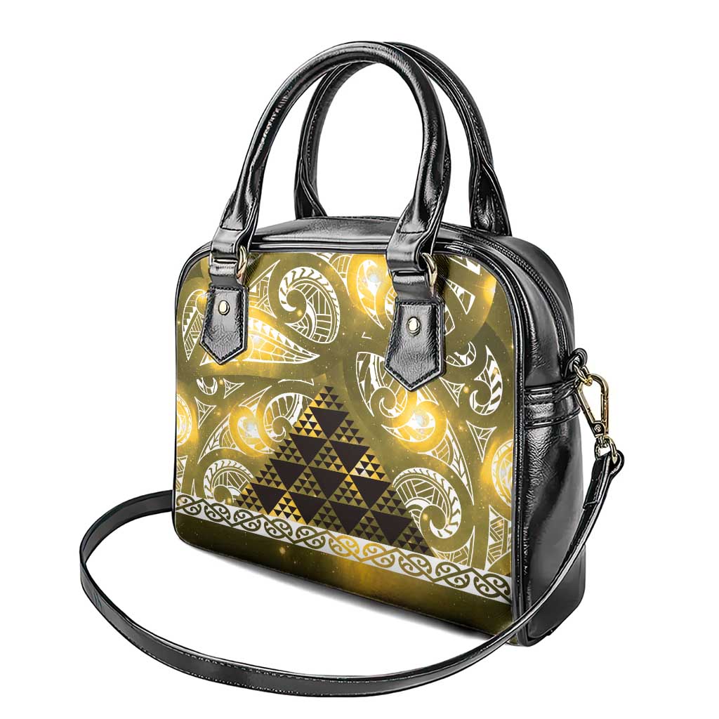 Matariki New Zealand Shoulder Handbag NZ Niho Taniwha Maori New Year Yellow Galaxy LT14 - Polynesian Pride