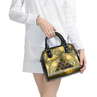Matariki New Zealand Shoulder Handbag NZ Niho Taniwha Maori New Year Yellow Galaxy LT14 - Polynesian Pride