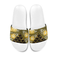 Matariki New Zealand Slide Sandals NZ Niho Taniwha Maori New Year Yellow Galaxy LT14 Yellow - Polynesian Pride