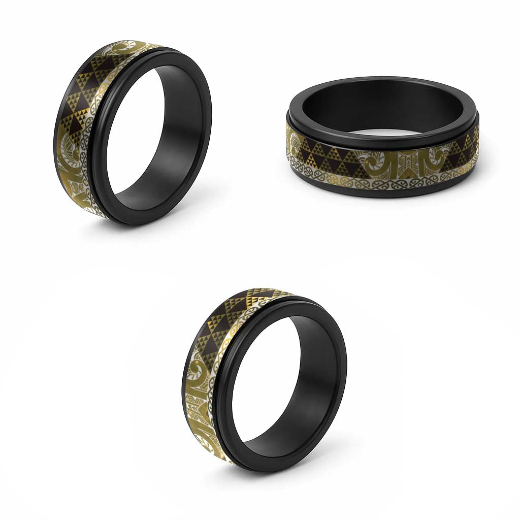 Matariki New Zealand Spinner Ring NZ Niho Taniwha Maori New Year Yellow Galaxy