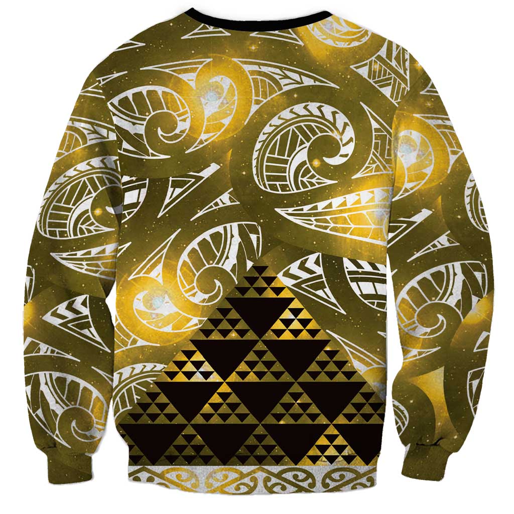 Matariki New Zealand Sweatshirt NZ Niho Taniwha Maori New Year Yellow Galaxy