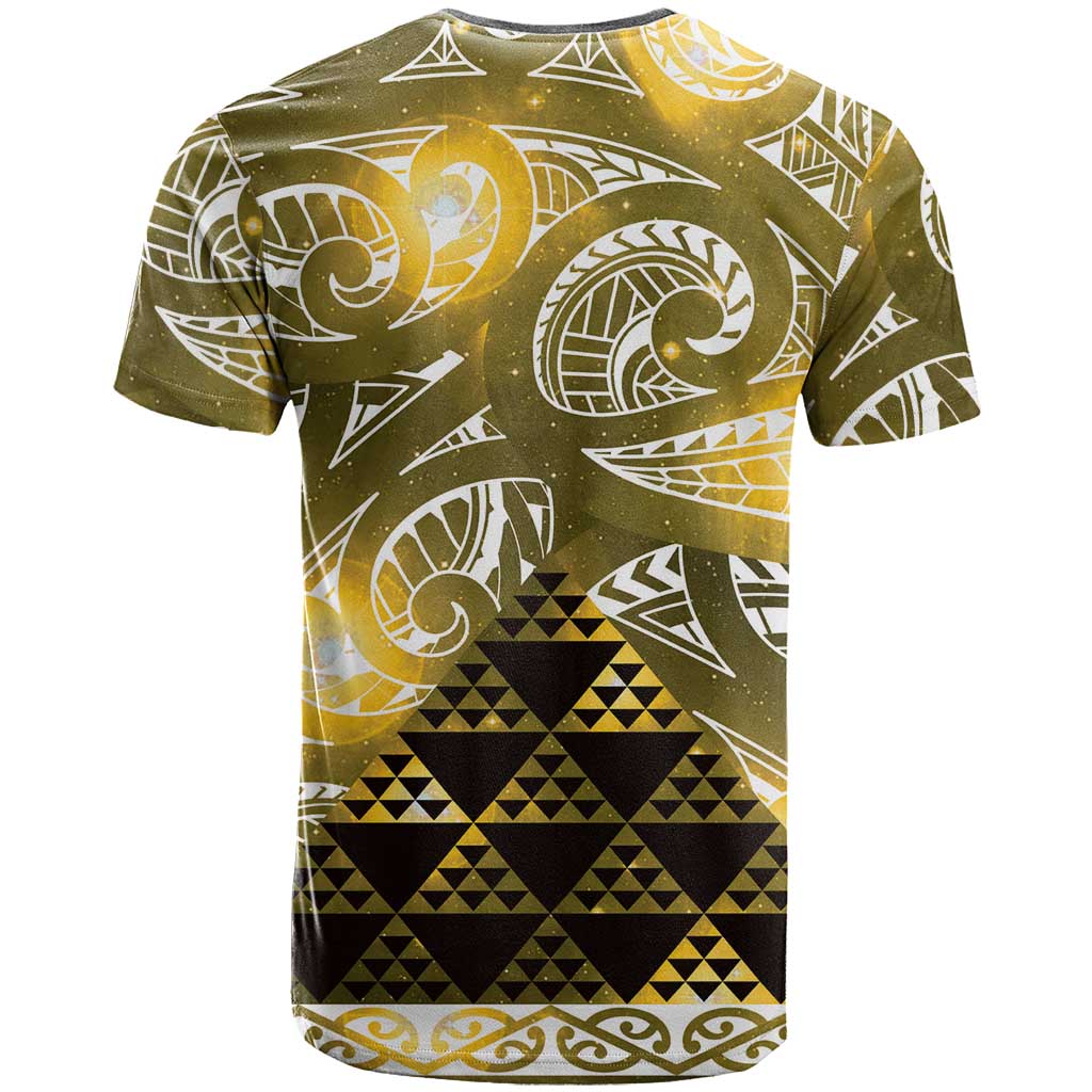 Matariki New Zealand T Shirt NZ Niho Taniwha Maori New Year Yellow Galaxy LT14 - Polynesian Pride