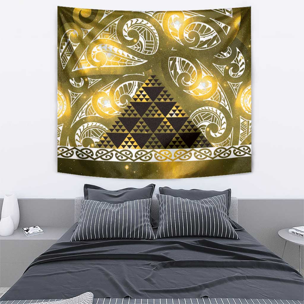 Matariki New Zealand Tapestry NZ Niho Taniwha Maori New Year Yellow Galaxy LT14 - Polynesian Pride