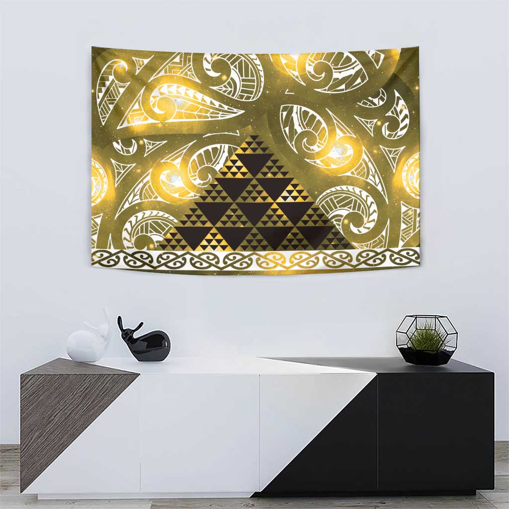Matariki New Zealand Tapestry NZ Niho Taniwha Maori New Year Yellow Galaxy LT14 - Polynesian Pride