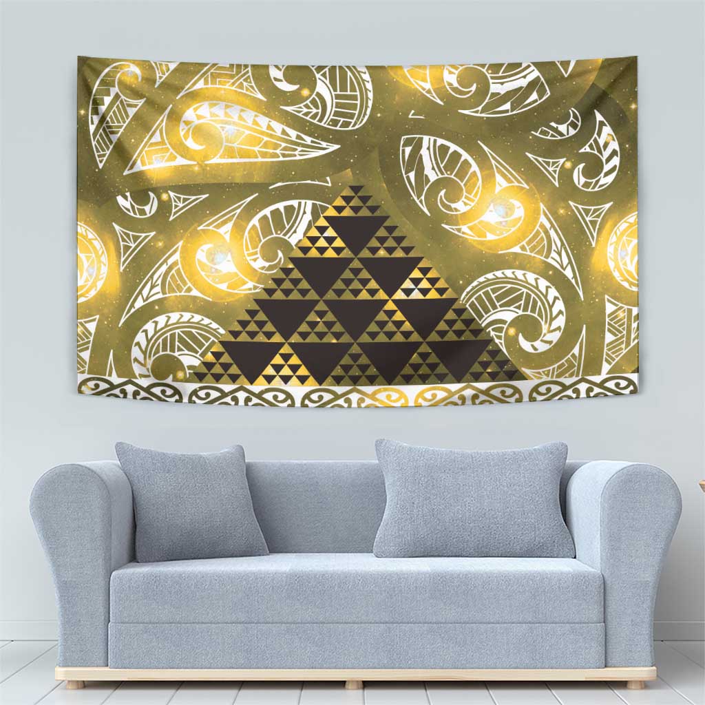 Matariki New Zealand Tapestry NZ Niho Taniwha Maori New Year Yellow Galaxy LT14 - Polynesian Pride