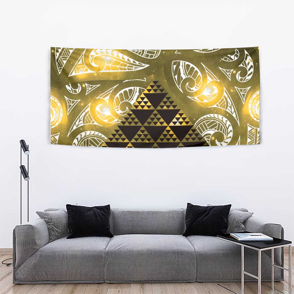 Matariki New Zealand Tapestry NZ Niho Taniwha Maori New Year Yellow Galaxy LT14 - Polynesian Pride