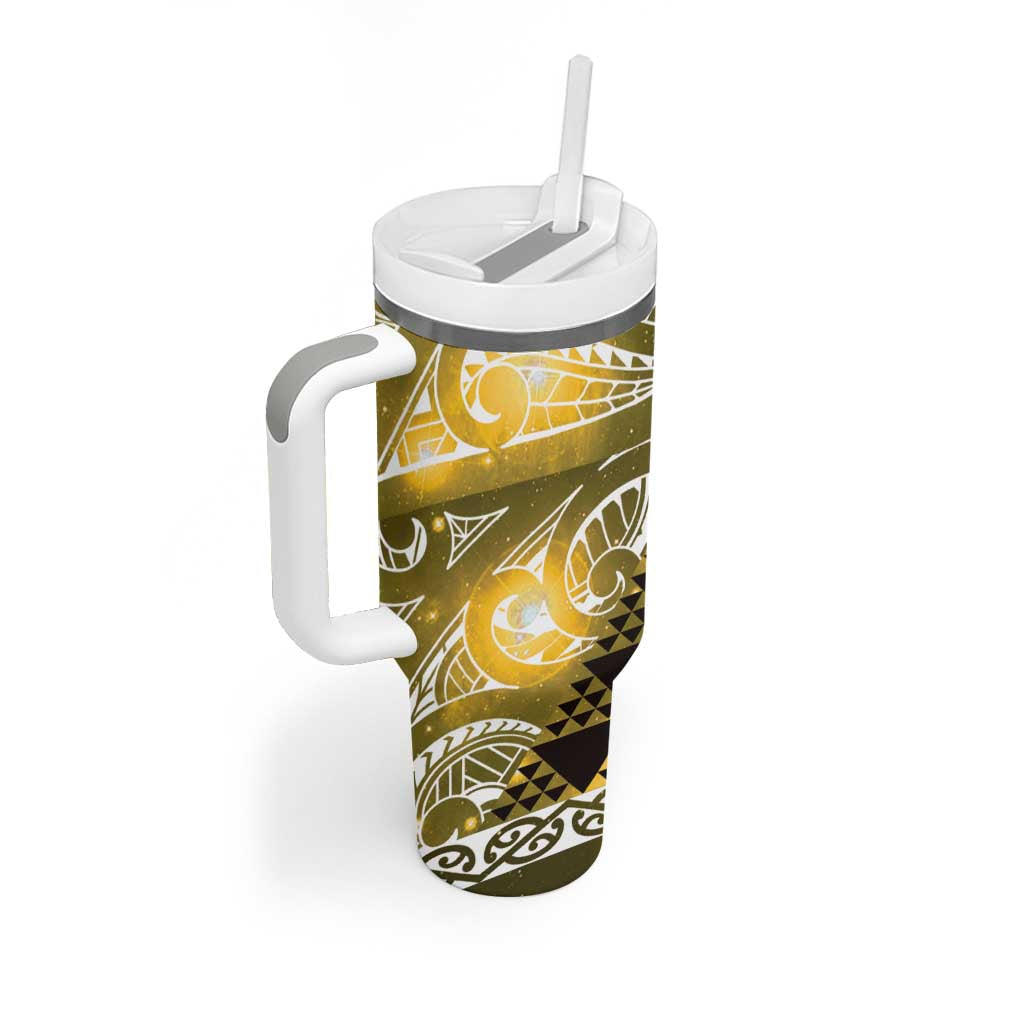 Matariki New Zealand Tumbler With Handle NZ Niho Taniwha Maori New Year Yellow Galaxy