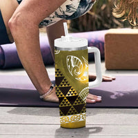 Matariki New Zealand Tumbler With Handle NZ Niho Taniwha Maori New Year Yellow Galaxy