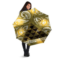 Matariki New Zealand Umbrella NZ Niho Taniwha Maori New Year Yellow Galaxy LT14 - Polynesian Pride