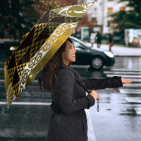 Matariki New Zealand Umbrella NZ Niho Taniwha Maori New Year Yellow Galaxy LT14 - Polynesian Pride
