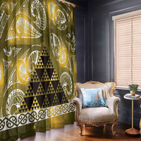 Matariki New Zealand Window Curtain NZ Niho Taniwha Maori New Year Yellow Galaxy LT14 - Polynesian Pride