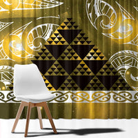 Matariki New Zealand Window Curtain NZ Niho Taniwha Maori New Year Yellow Galaxy LT14 - Polynesian Pride