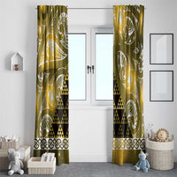 Matariki New Zealand Window Curtain NZ Niho Taniwha Maori New Year Yellow Galaxy LT14 - Polynesian Pride