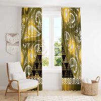 Matariki New Zealand Window Curtain NZ Niho Taniwha Maori New Year Yellow Galaxy LT14 - Polynesian Pride