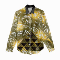 Matariki New Zealand Women Casual Shirt NZ Niho Taniwha Maori New Year Yellow Galaxy