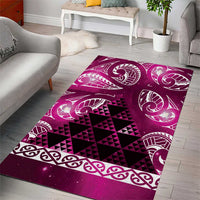 Matariki New Zealand Area Rug NZ Niho Taniwha Maori New Year Pink Galaxy LT14 - Polynesian Pride