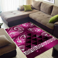 Matariki New Zealand Area Rug NZ Niho Taniwha Maori New Year Pink Galaxy LT14 - Polynesian Pride