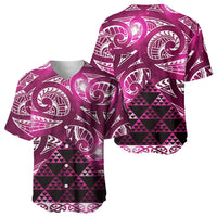Matariki New Zealand Baseball Jersey NZ Niho Taniwha Maori New Year Pink Galaxy