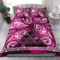 Matariki New Zealand Bedding Set NZ Niho Taniwha Maori New Year Pink Galaxy