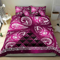 Matariki New Zealand Bedding Set NZ Niho Taniwha Maori New Year Pink Galaxy