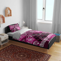 Matariki New Zealand Bedding Set NZ Niho Taniwha Maori New Year Pink Galaxy