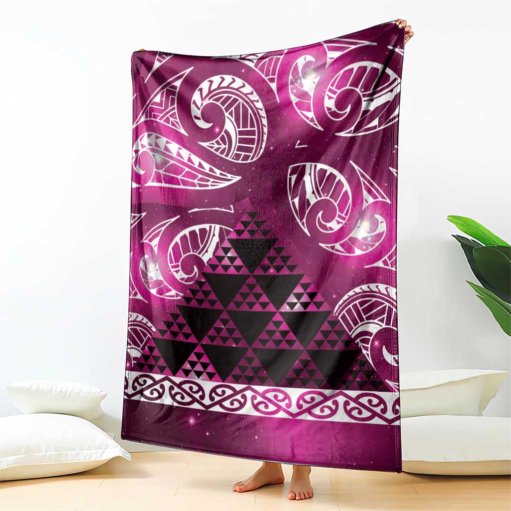 Matariki New Zealand Blanket NZ Niho Taniwha Maori New Year Pink Galaxy LT14 - Polynesian Pride