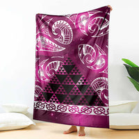 Matariki New Zealand Blanket NZ Niho Taniwha Maori New Year Pink Galaxy LT14 - Polynesian Pride