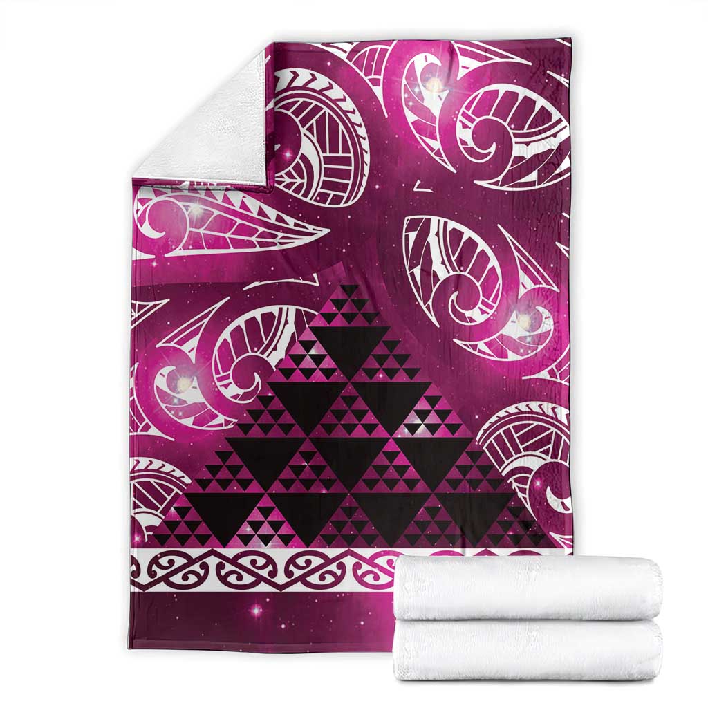 Matariki New Zealand Blanket NZ Niho Taniwha Maori New Year Pink Galaxy LT14 - Polynesian Pride