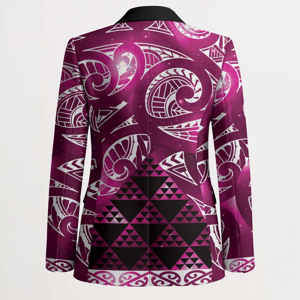 Matariki New Zealand Blazer NZ Niho Taniwha Maori New Year Pink Galaxy LT14 - Polynesian Pride