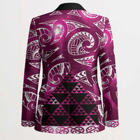 Matariki New Zealand Blazer NZ Niho Taniwha Maori New Year Pink Galaxy LT14 - Polynesian Pride