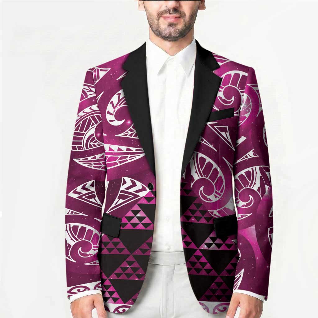 Matariki New Zealand Blazer NZ Niho Taniwha Maori New Year Pink Galaxy LT14 - Polynesian Pride