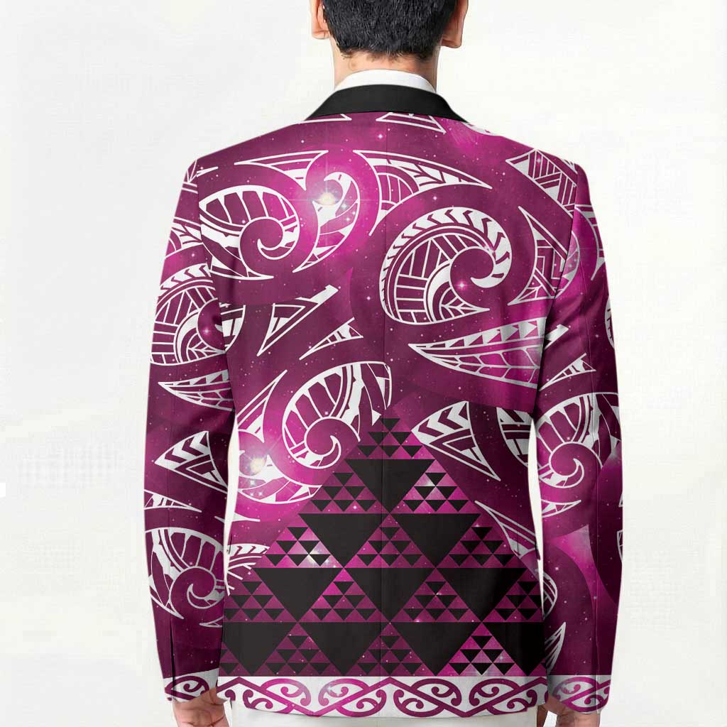 Matariki New Zealand Blazer NZ Niho Taniwha Maori New Year Pink Galaxy LT14 - Polynesian Pride