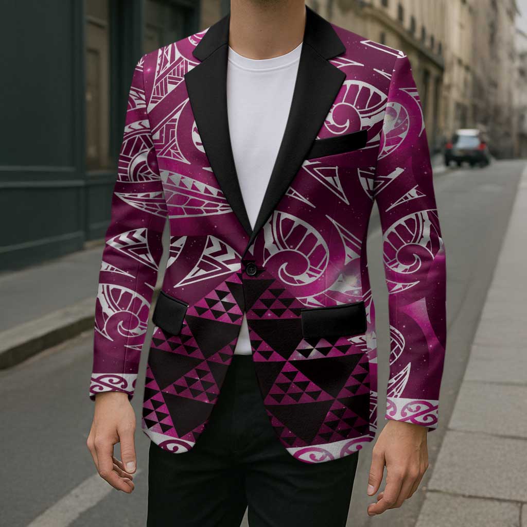 Matariki New Zealand Blazer NZ Niho Taniwha Maori New Year Pink Galaxy LT14 - Polynesian Pride